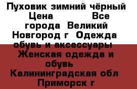 Пуховик зимний чёрный › Цена ­ 2 500 - Все города, Великий Новгород г. Одежда, обувь и аксессуары » Женская одежда и обувь   . Калининградская обл.,Приморск г.